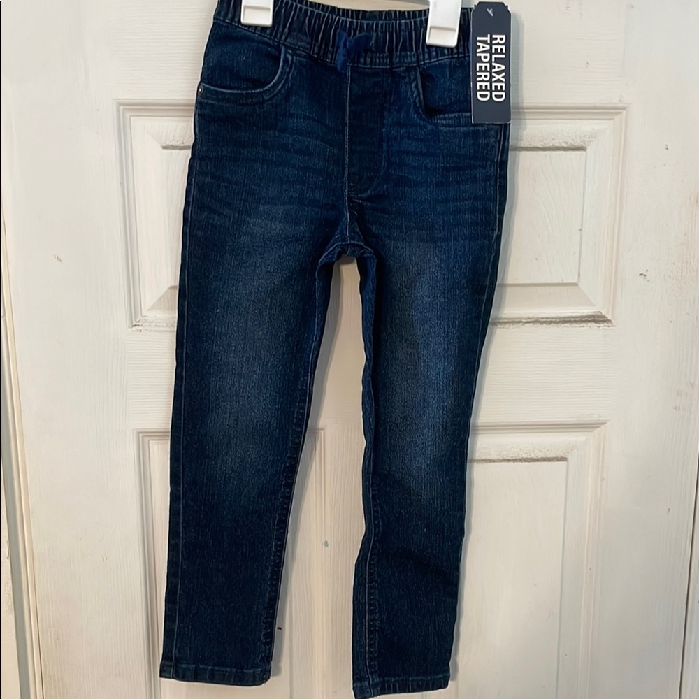 Girls Relaxed Tapered Jeans - Dark Blue